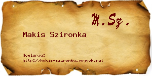 Makis Szironka névjegykártya